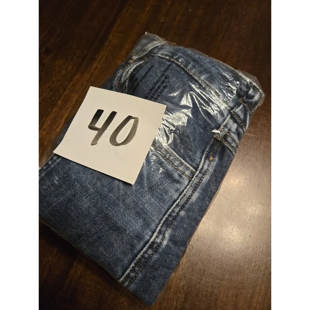 Aerie Denim Mini Skirt Button Front Dark Blue Wash Elastic Back Small Preppy‎
